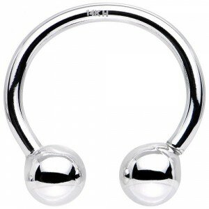 White Gold Circular Barbell